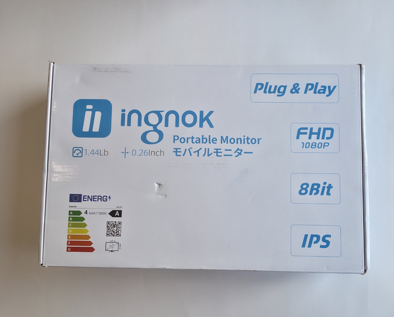 Ingnok YN02D 15.6" IPS Ultra Slim Portable Travel/Office USB-C Power FHD Monitor