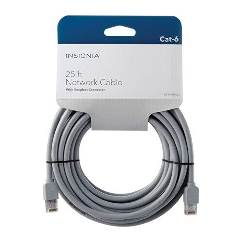 Insignia 7.6m (25 ft.) Cat6 Ethernet Cable  Grey NS-PNW5625-C