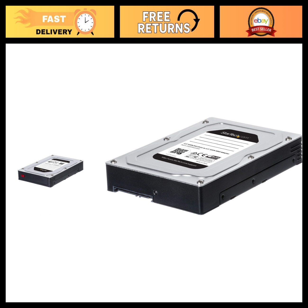 2.5" to 3.5" Hard Drive Adapter, SATA/SAS SSD/HDD Converter, Easy Installation