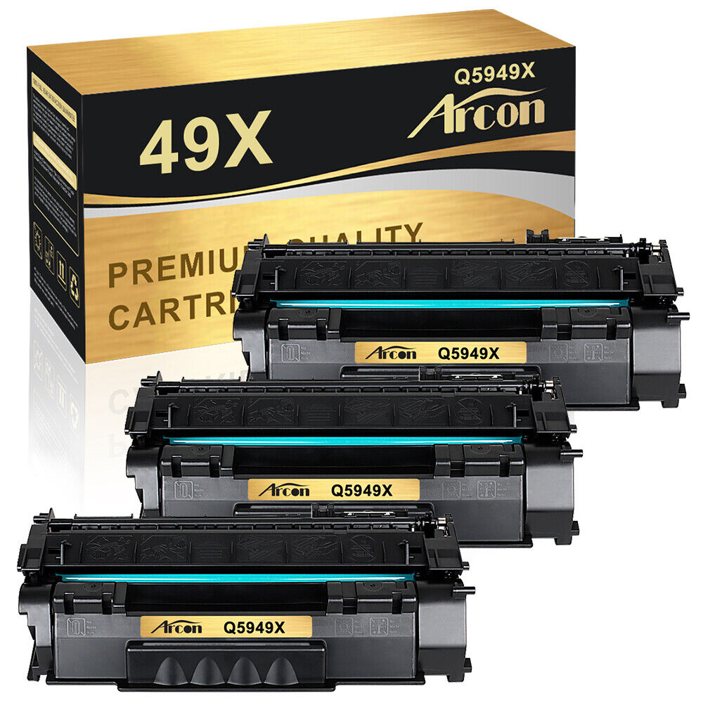 3 PK High Yield Black Q5949X 49X Toner Compatible With HP LaserJet 1320N 1320NW