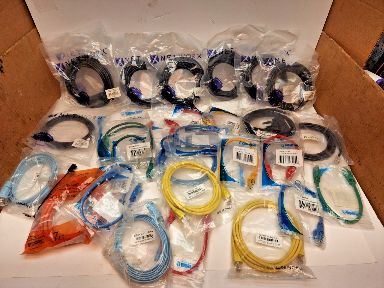 Mixed Lot new Cisco Cat 5 Ethernet Patch Cables,  Modem/Console Cables & other