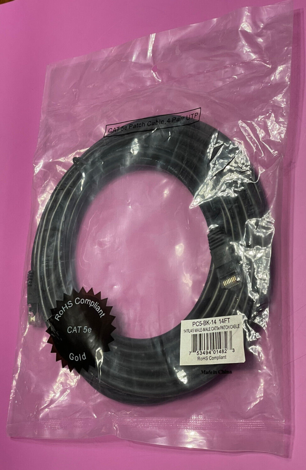 Comprehensive Cable CAT5e GOLD Ethernet Cable - 14 FT
