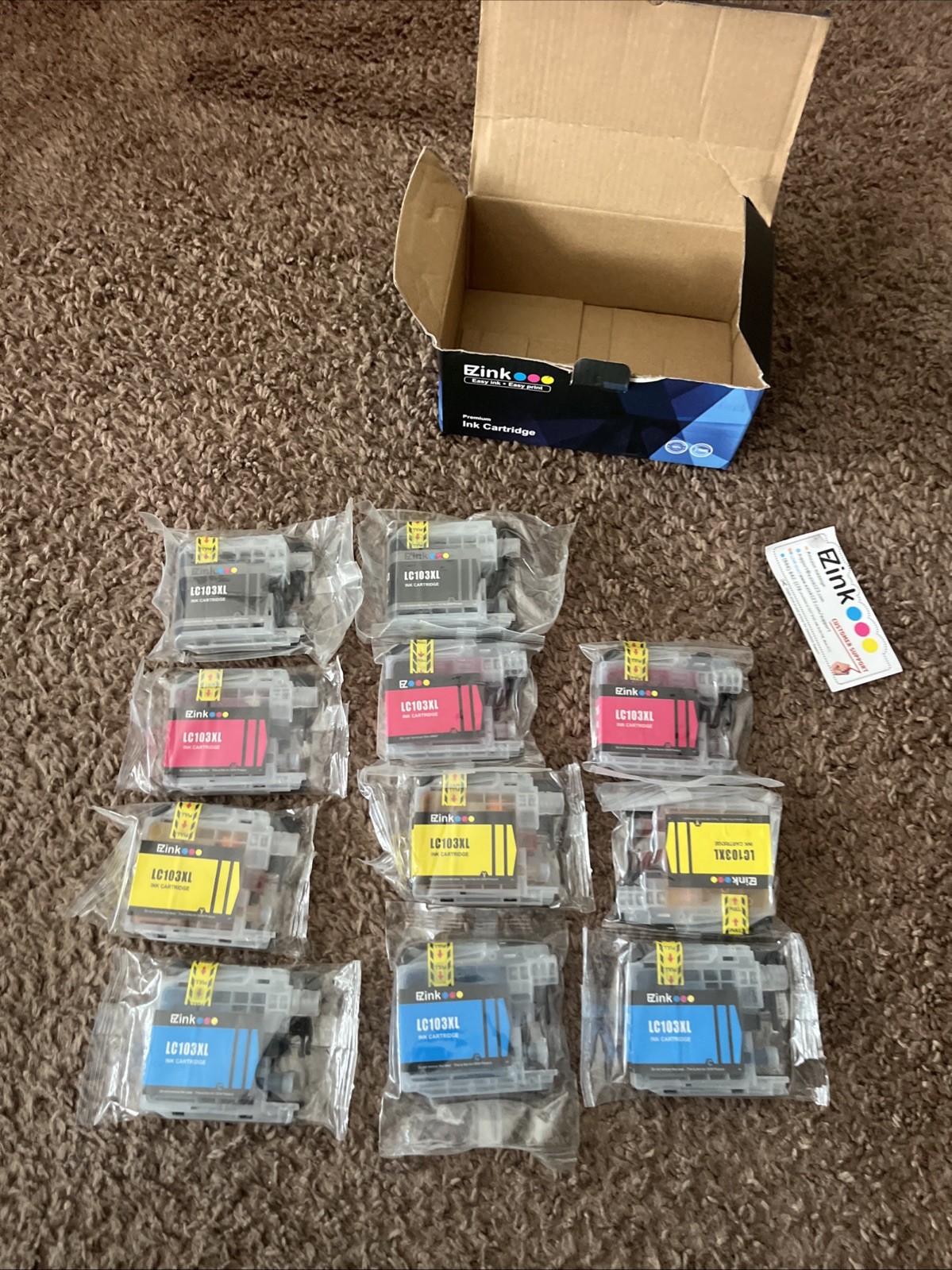11 Sealed Pkg EZInk LC203XL: 2 Black,  3 Cyan, 3 Yellow,  3 Magenta  for Brother