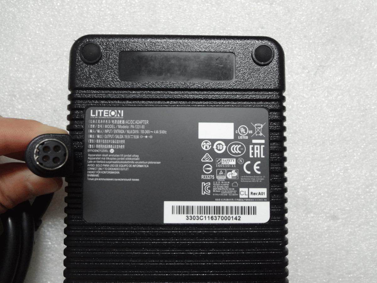 Original Liteon 330W 19.5V Charger Power Supply for Sager NP9155 / Clevo P750TM1