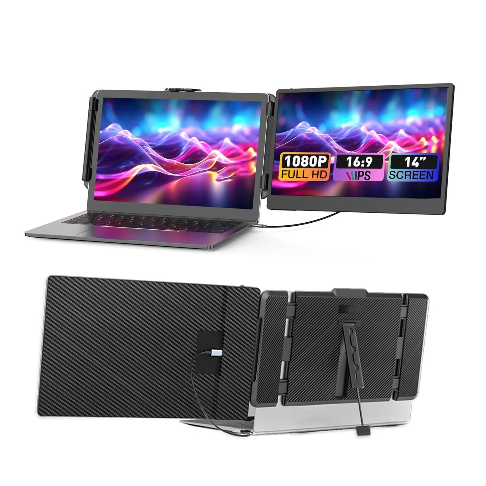 KEFEYA S1 14" Dual Portable Laptop Screen Extender, Laptop Monitor Extender New