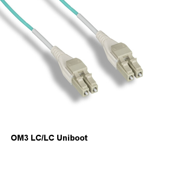 5M Uniboot OM3 50/125 Aqua Fiber Optic Cable Multi-Mode Duplex LC/LC 10G 2.0mm