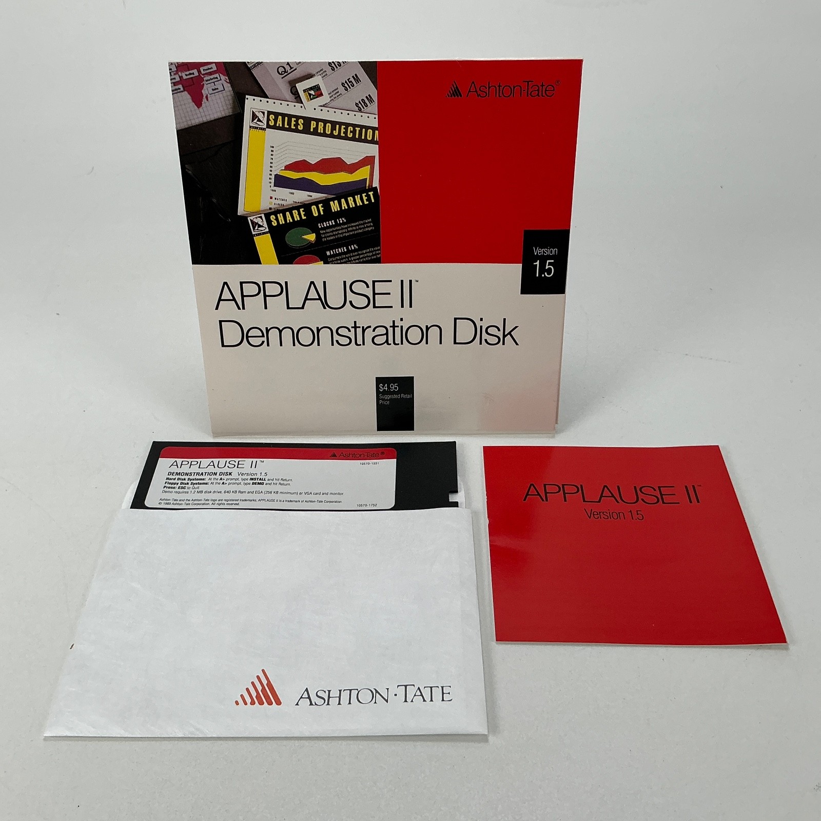 Ashton-Tate Applause II Demonstration Disk V 1.5 5.25” Disk for IBM PC New