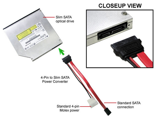 5-pack13(7+6) Pin Slimline SATA 16" Cable for Slim SATA DVD Drive 