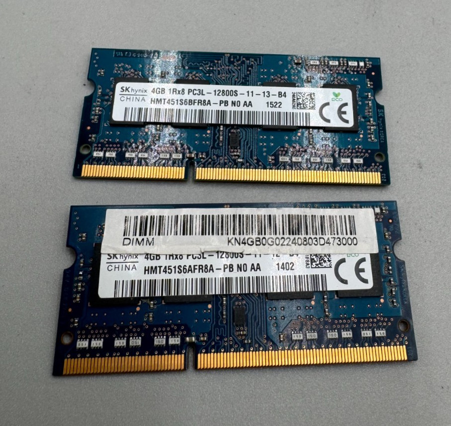 Lot Of 2  SK Hynix DDR3 Laptop Memory Module 4GB Each 2x4GB=8GB PC3 1600MHz B