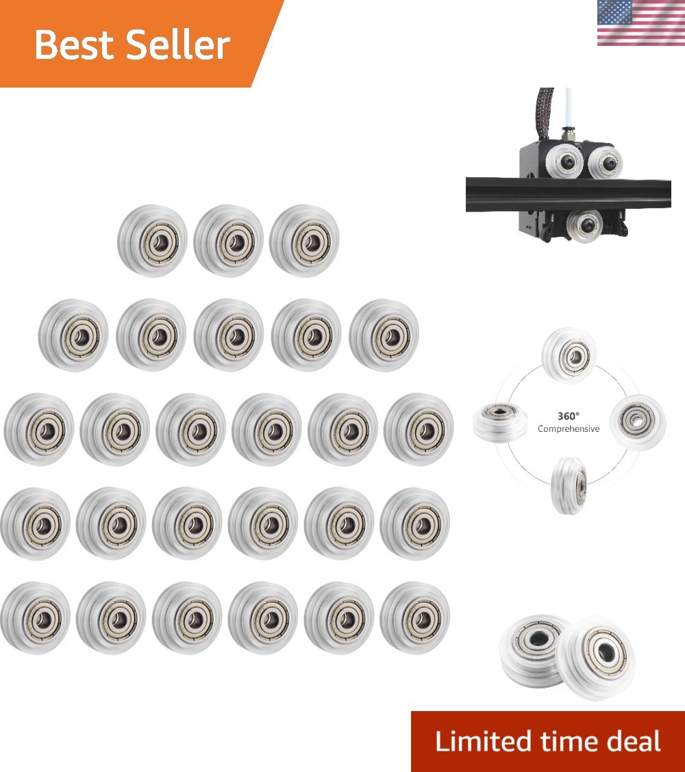 26PCS 3D Printer Wheel,Polycarbonate Plastic POM Rolle Linear Bearing for Cre...