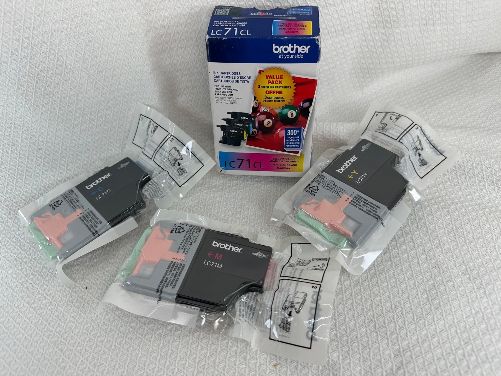 Brother LC71CL Genuine OEM Color Ink Cartridges 3 Pack Sealed Expired Y Z M