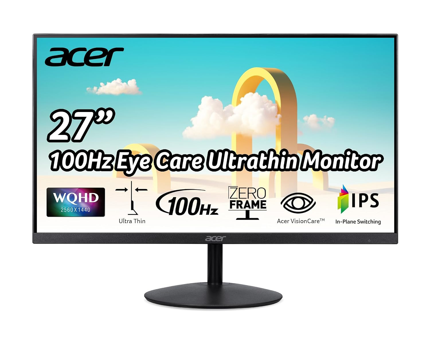 Acer 27In QHD 2560X1440 IPS 100Hz Office Monitor SB272U Ebiip