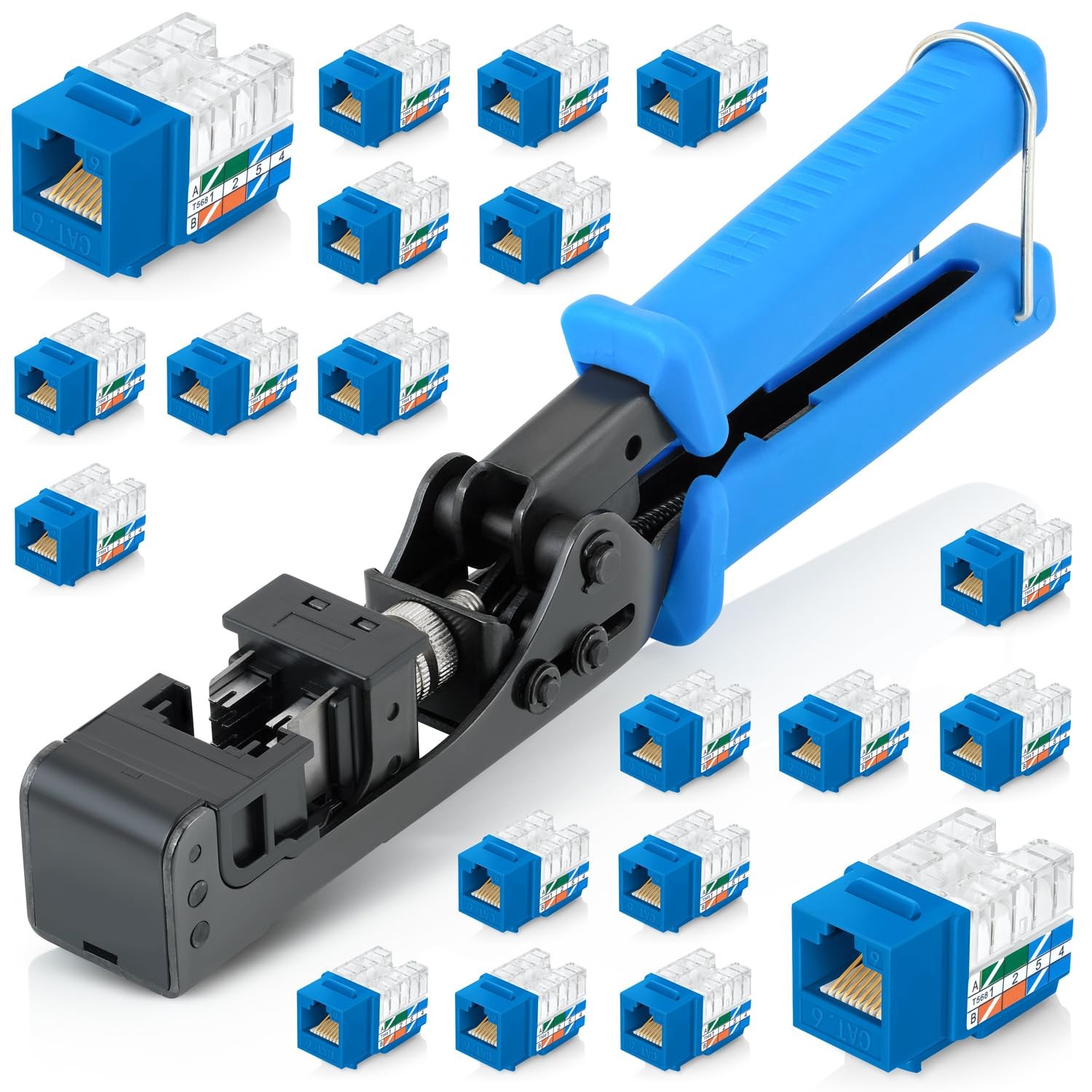 Everest 90° Angled RJ45 Cat6 Keystone Speedy + 50 RJ45 Everest easyJACK -90° Kit
