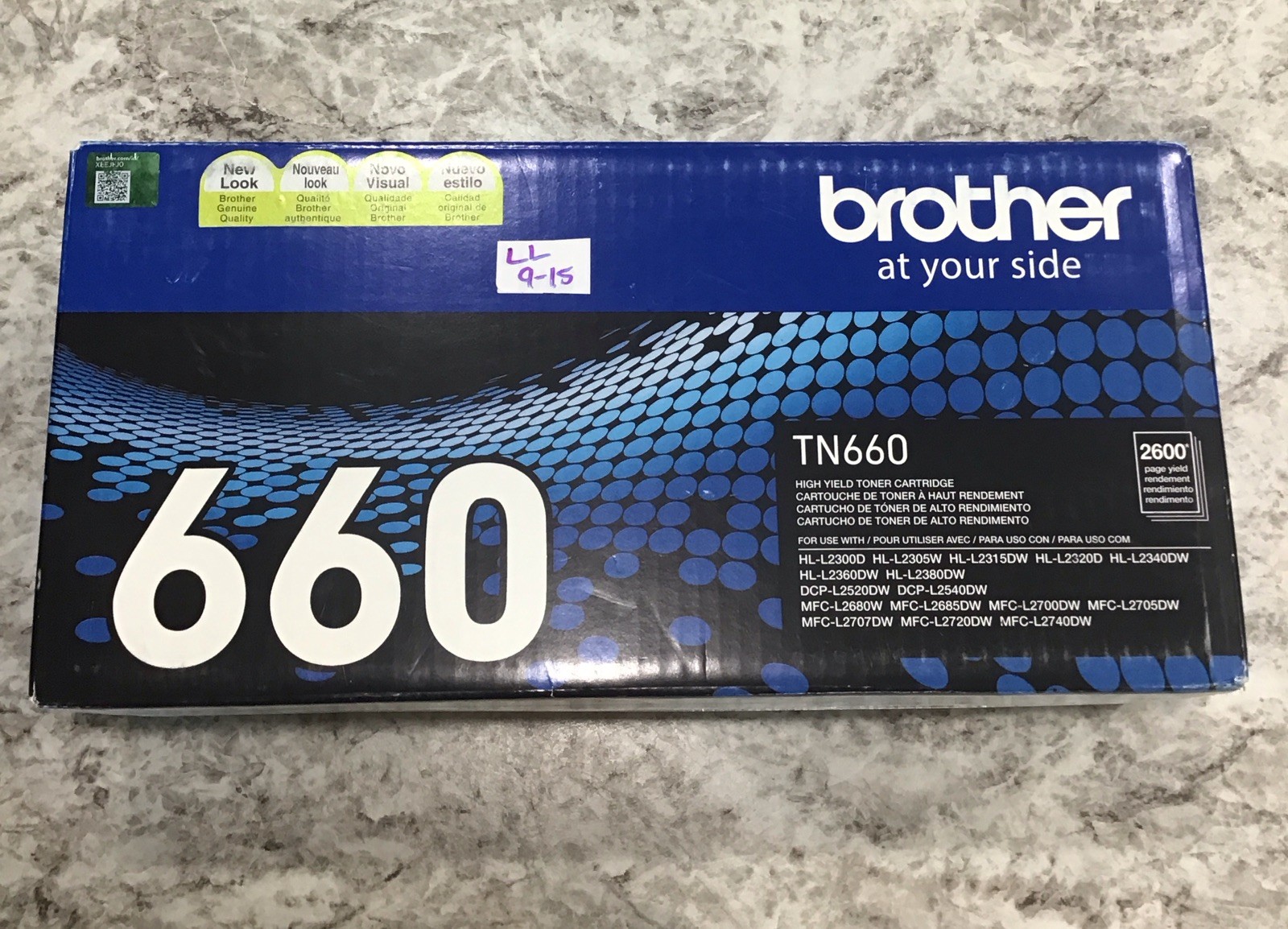 Brother TN660 High Yield Black Toner Cartridge Genuine Original OEM 2600