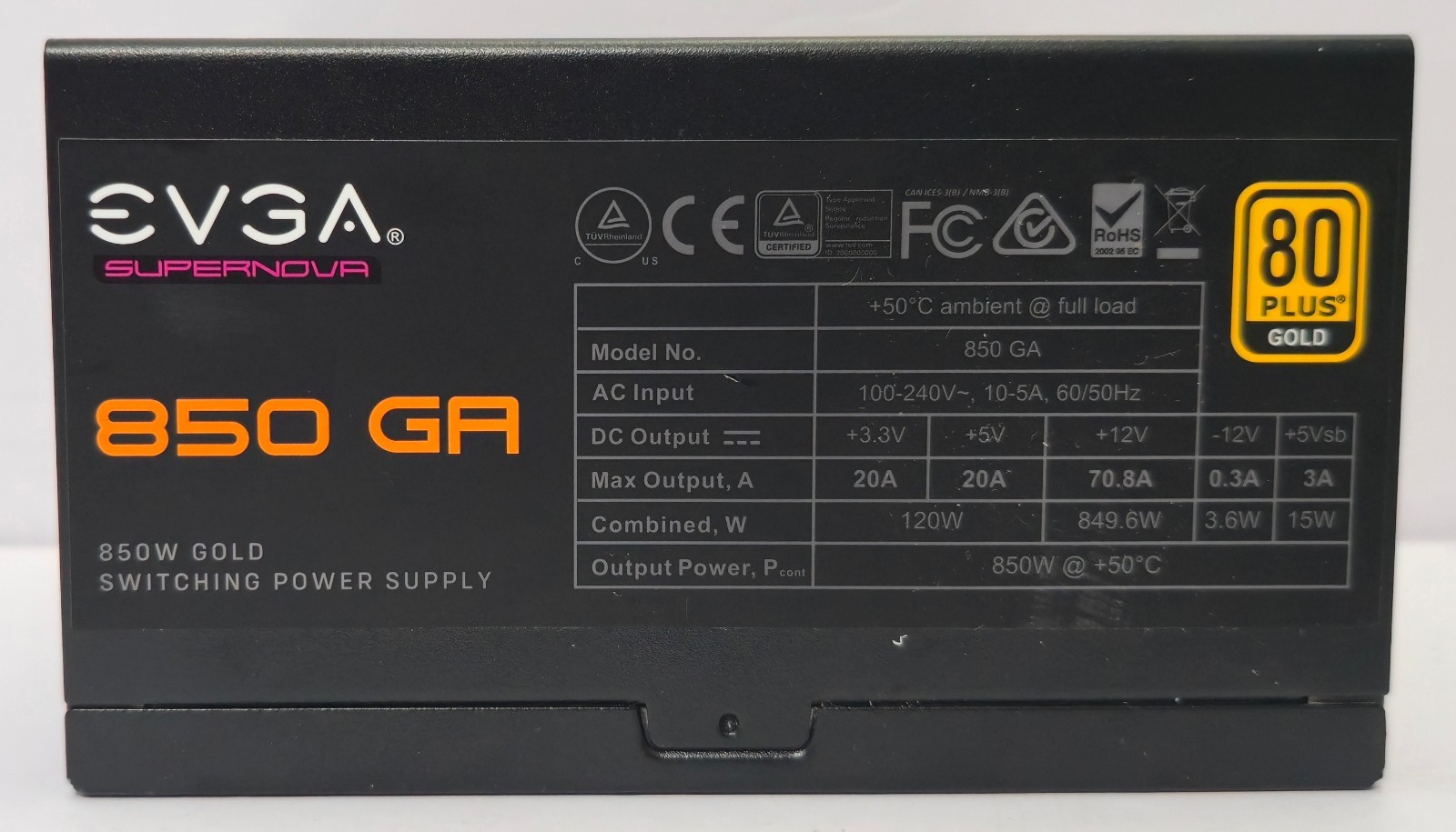 EVGA Supernova Gold 850 GA 850W AT PC Power Supply w/ cables