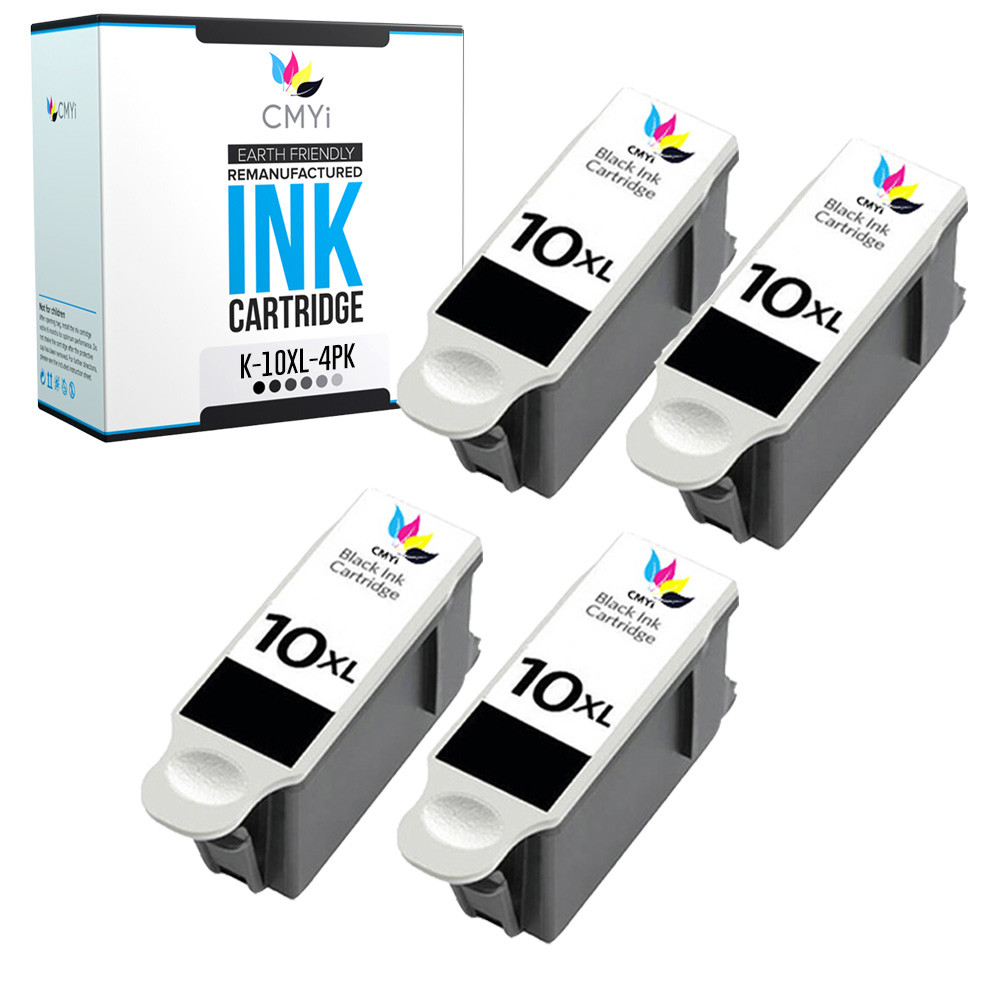 4 PK 10XL Ink Cartridges for Kodak 10 XL Black ESP 3 5 7 9 EasyShare 5100 5300