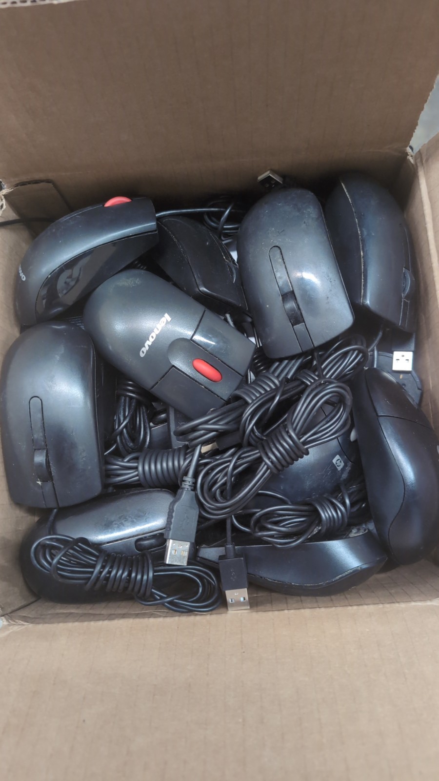USB Wired Mouse USED HP Dell Lenovo Logitech Microsoft Wired-  MIXED LOT OF 20