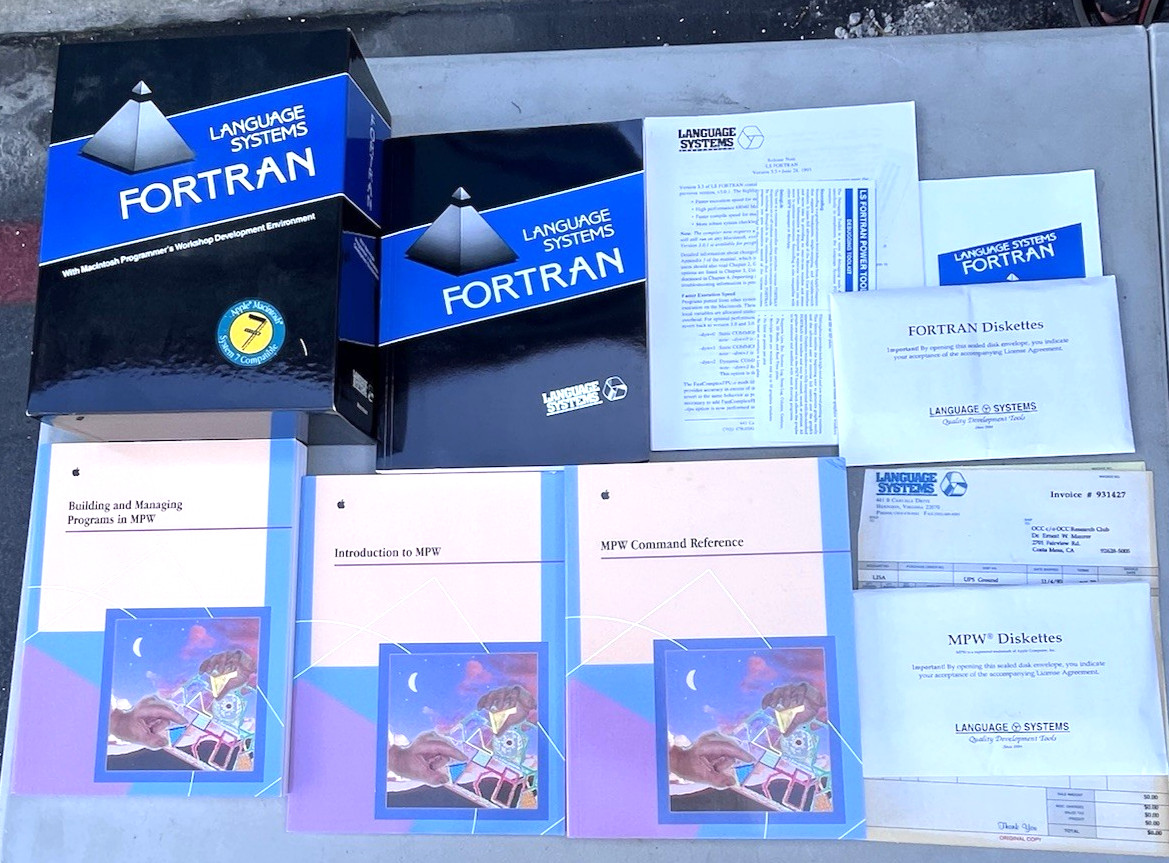 Vintage Apple Macintosh Language Systems MPW & Fortran Programming Software