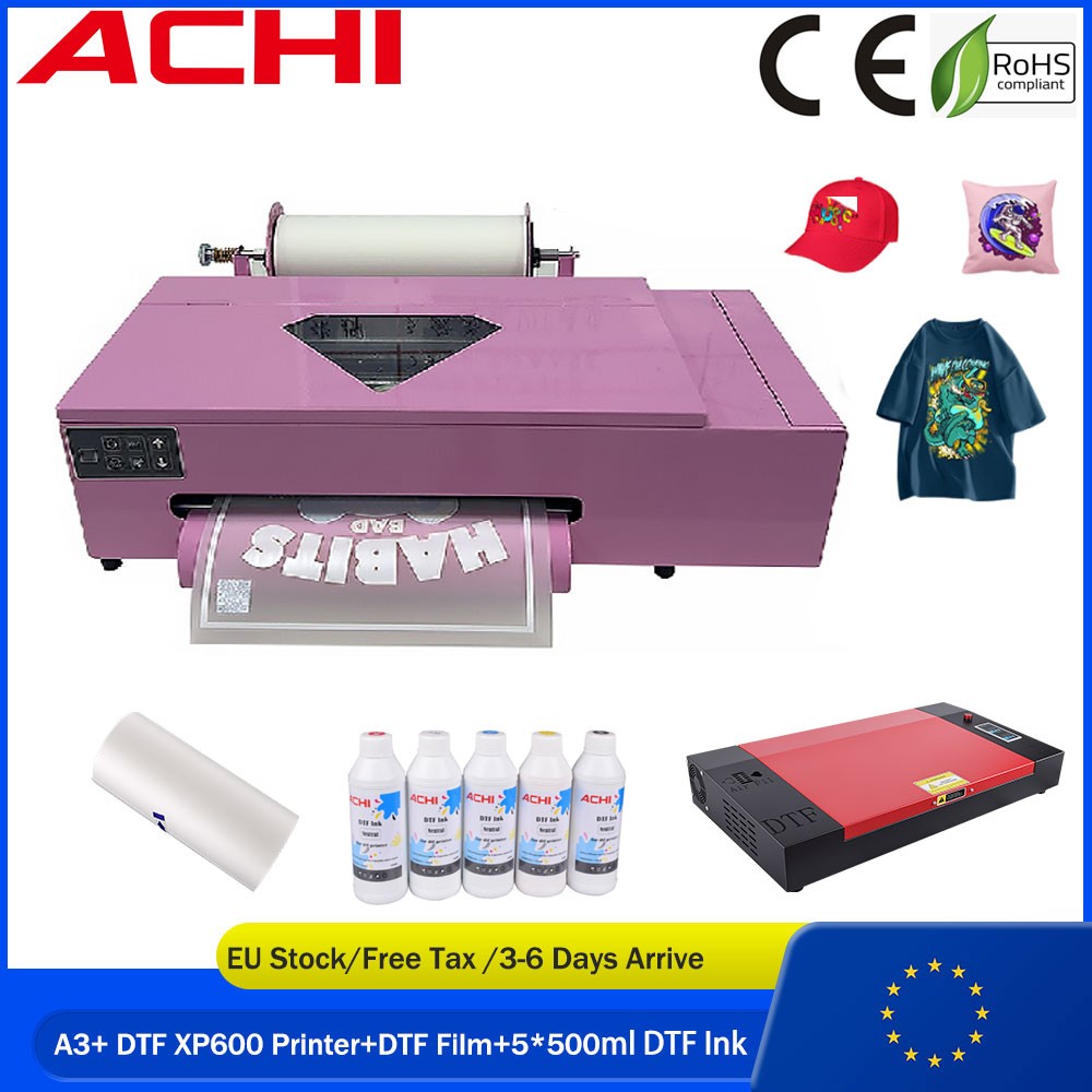 ACHI A3 DTF Printer XP600 Direct to Film T-shirt Flatbed Heater Transfer &Oven