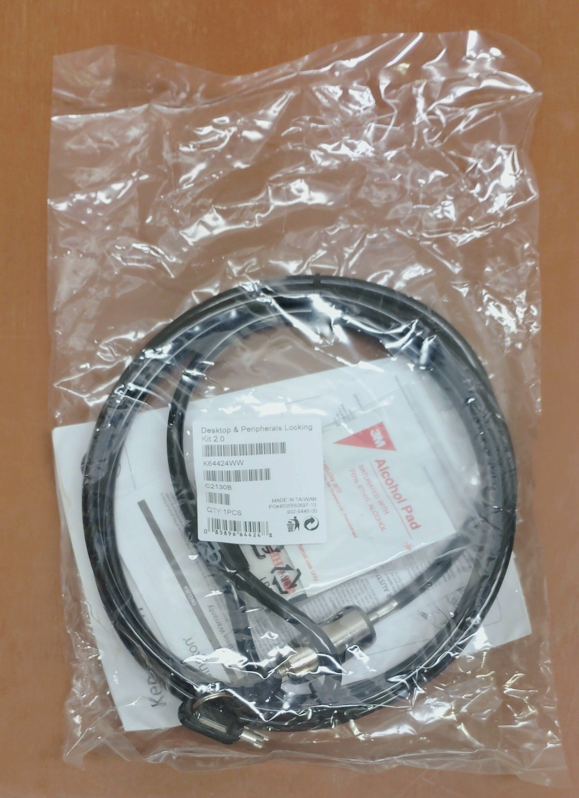 Brand New Kensington K64424WW Desktop & Peripherals Locking Kit 2.0-Sealed