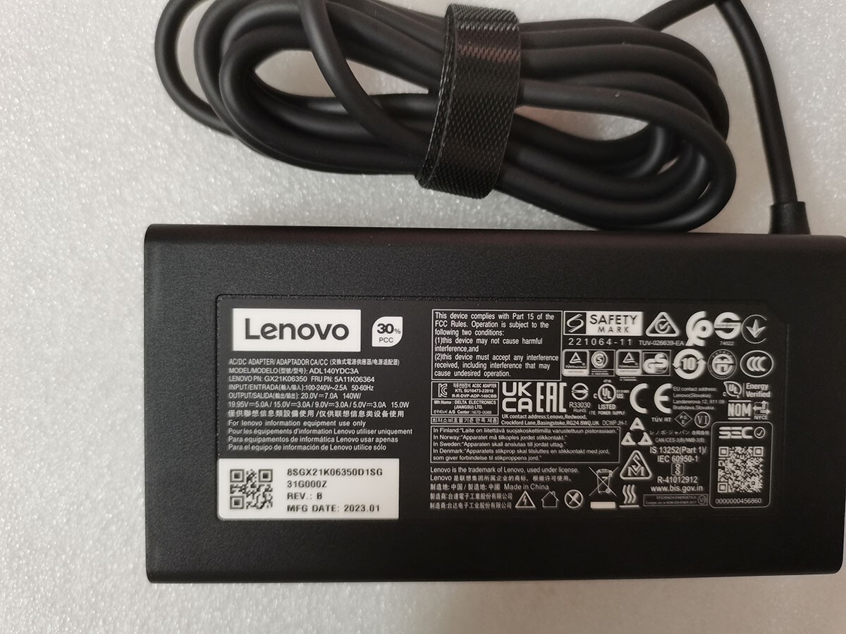 For Lenovo Slim Pro 7 14ARP8 Laptop Lenovo 20V 7A USB-C 140W Charger New Genuine