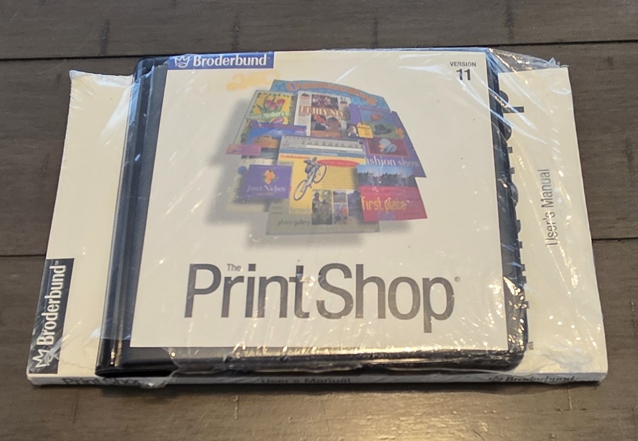 NEW SEALED Broderbund The Print Shop Version 11 Vintage Computer Software Manual