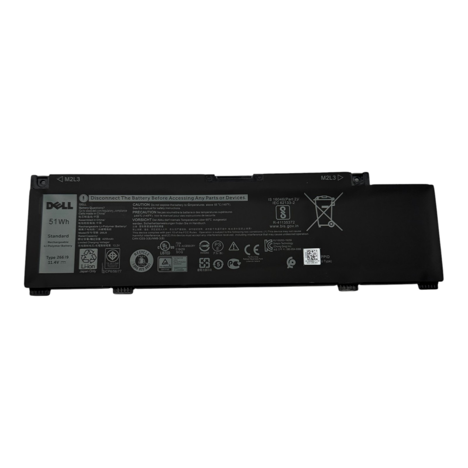 266J9 PN1VN M4GWP Dell Battery for Dell G3 15.6” 3590 Laptop 11.4V 51Wh 4255mAh
