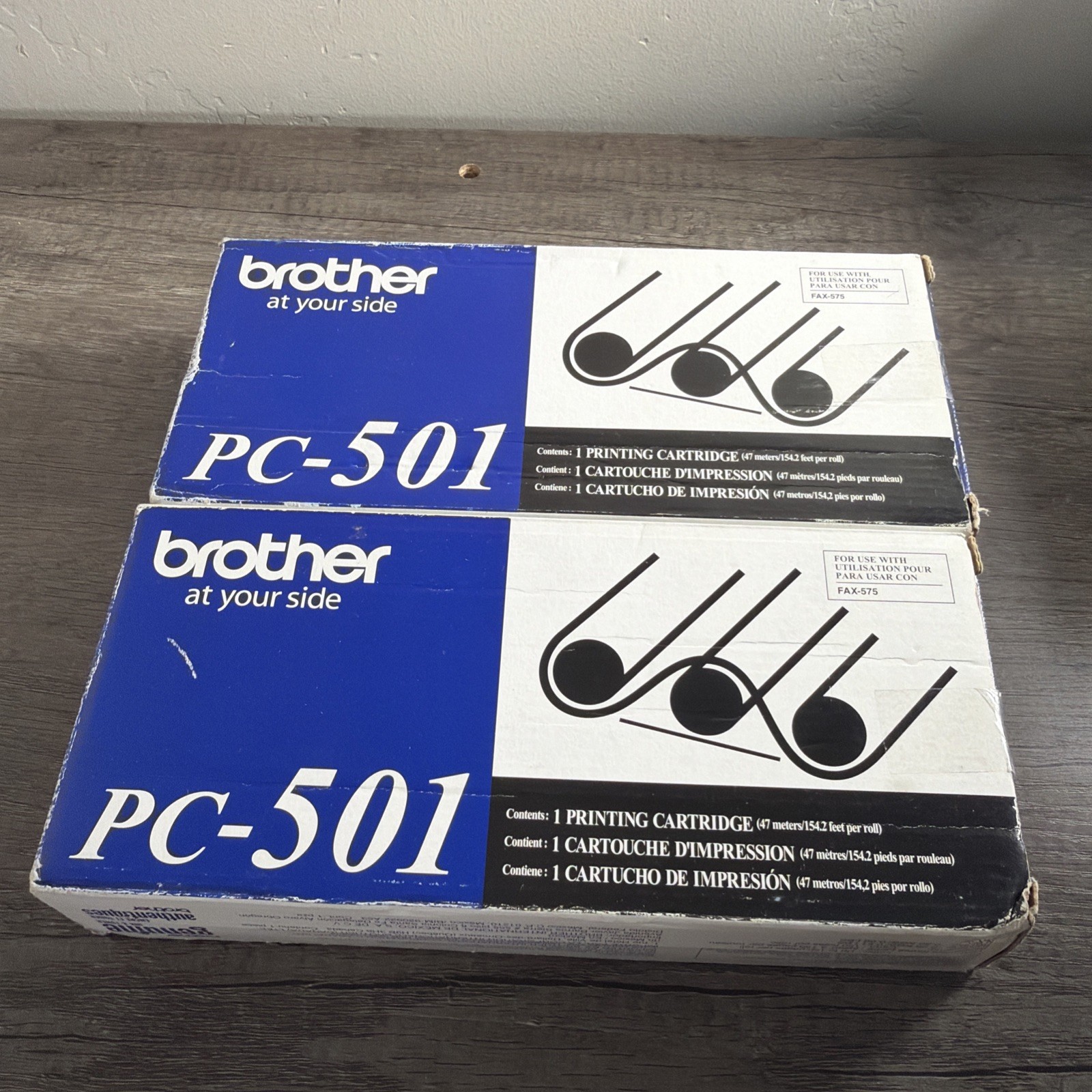 Genuine Brother PC-501 Printing Cartridge OEM  FAX-575 SEALED Quantity 2