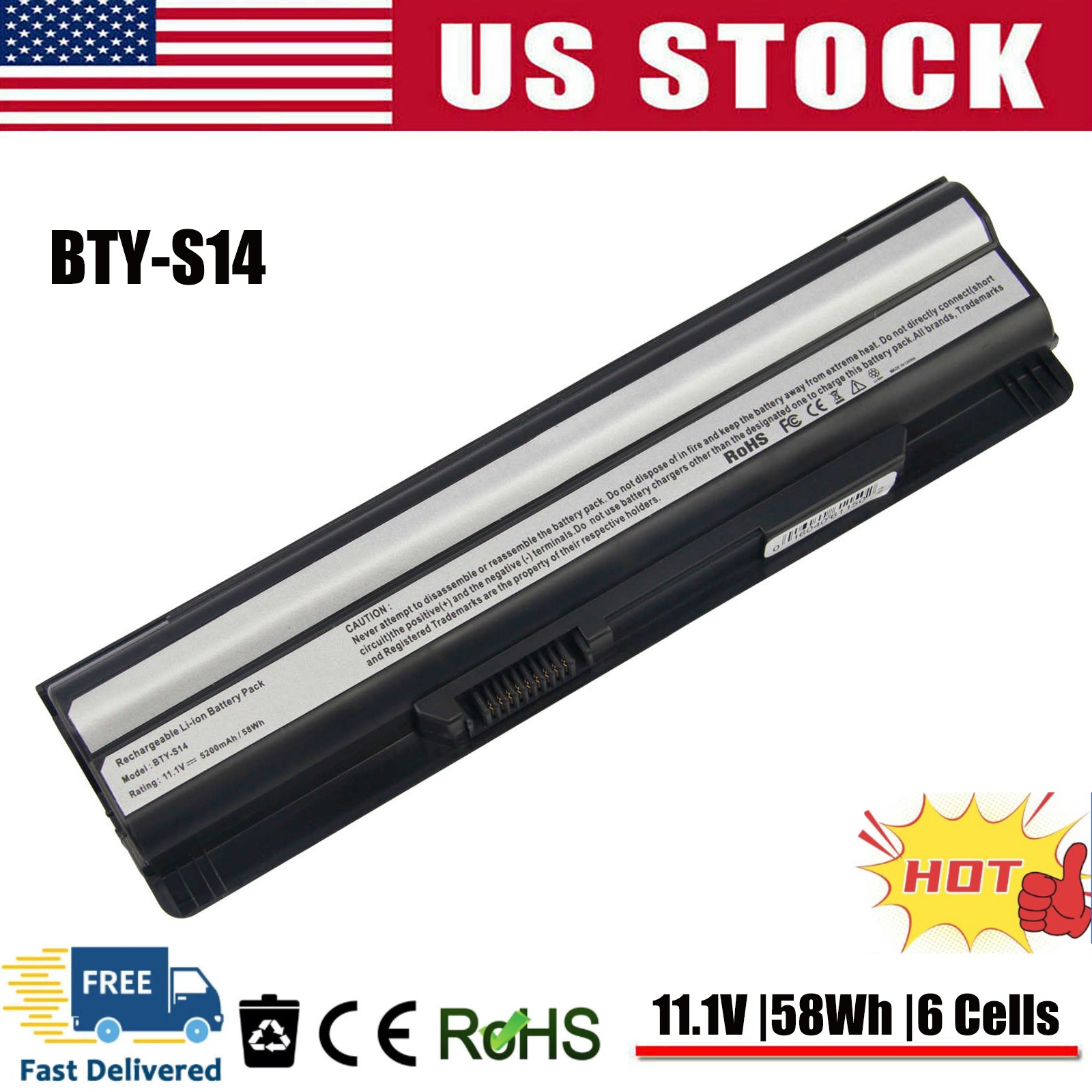 ✅BTY-S14 BTY-S15 battery for MSI GE60 GE70 FR400 FX400 FX420 FR600 FX600 FX603
