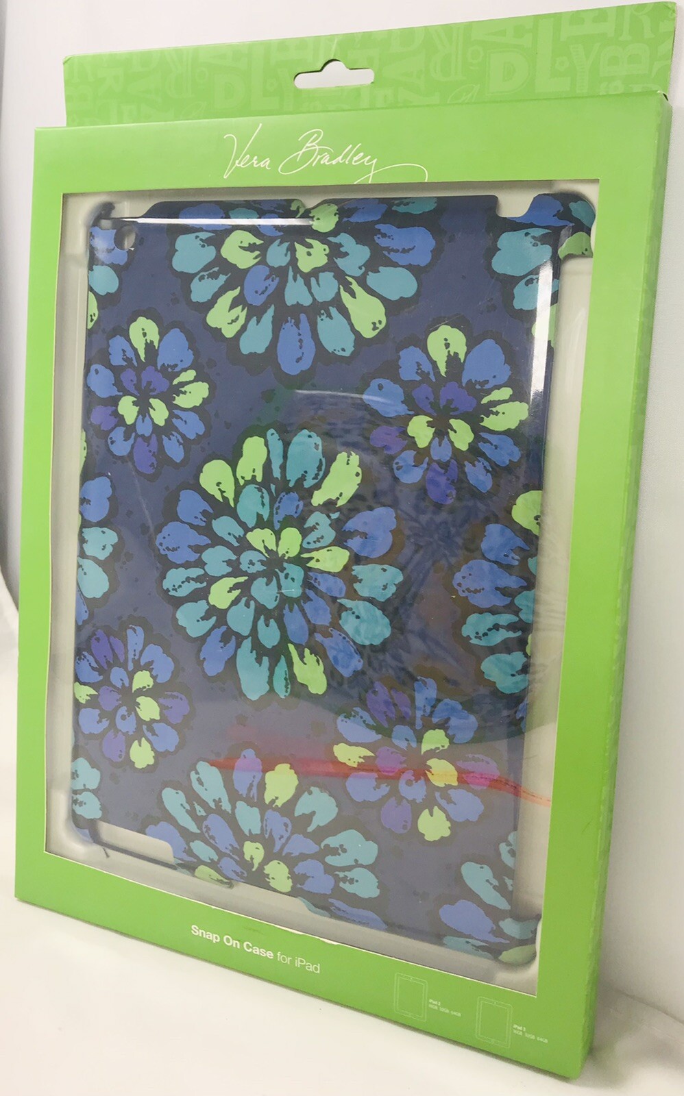 Authentic Vera Bradley Snap Case for iPad “Go Wild” 12862-135 Blue Funky Flowers