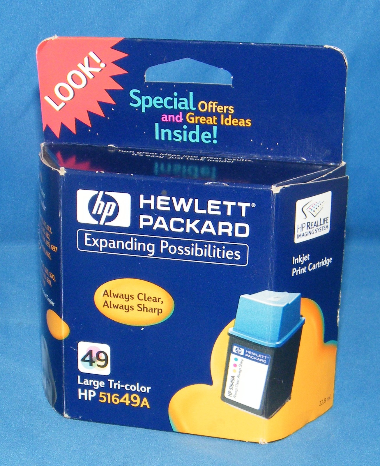 HP 49 (51649A) Large Tri-Color Ink (350 Page Yield) Cartridge Sealed "EXPIRED" 