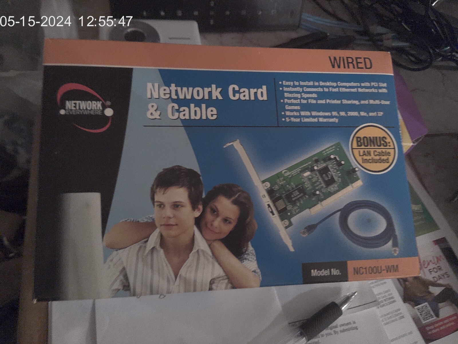 Network Card & Cable Model No. NC100U-WM