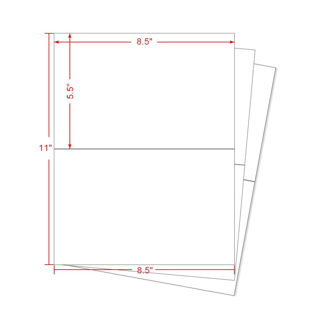 200 Premium Half Sheet Shipping Labels 8.5x5.5 Self Adhesive Blank Labels USA