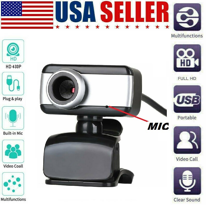 USB Webcam Camera with mic for Acer Asus Apple Lenovo computer laptop pc desktop