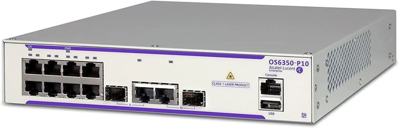 Alcatel-Lucent OS6360-P10 OmniSwitch 8-Port Gigabit PoE+ 2x1G SFP 2x10G SFP+