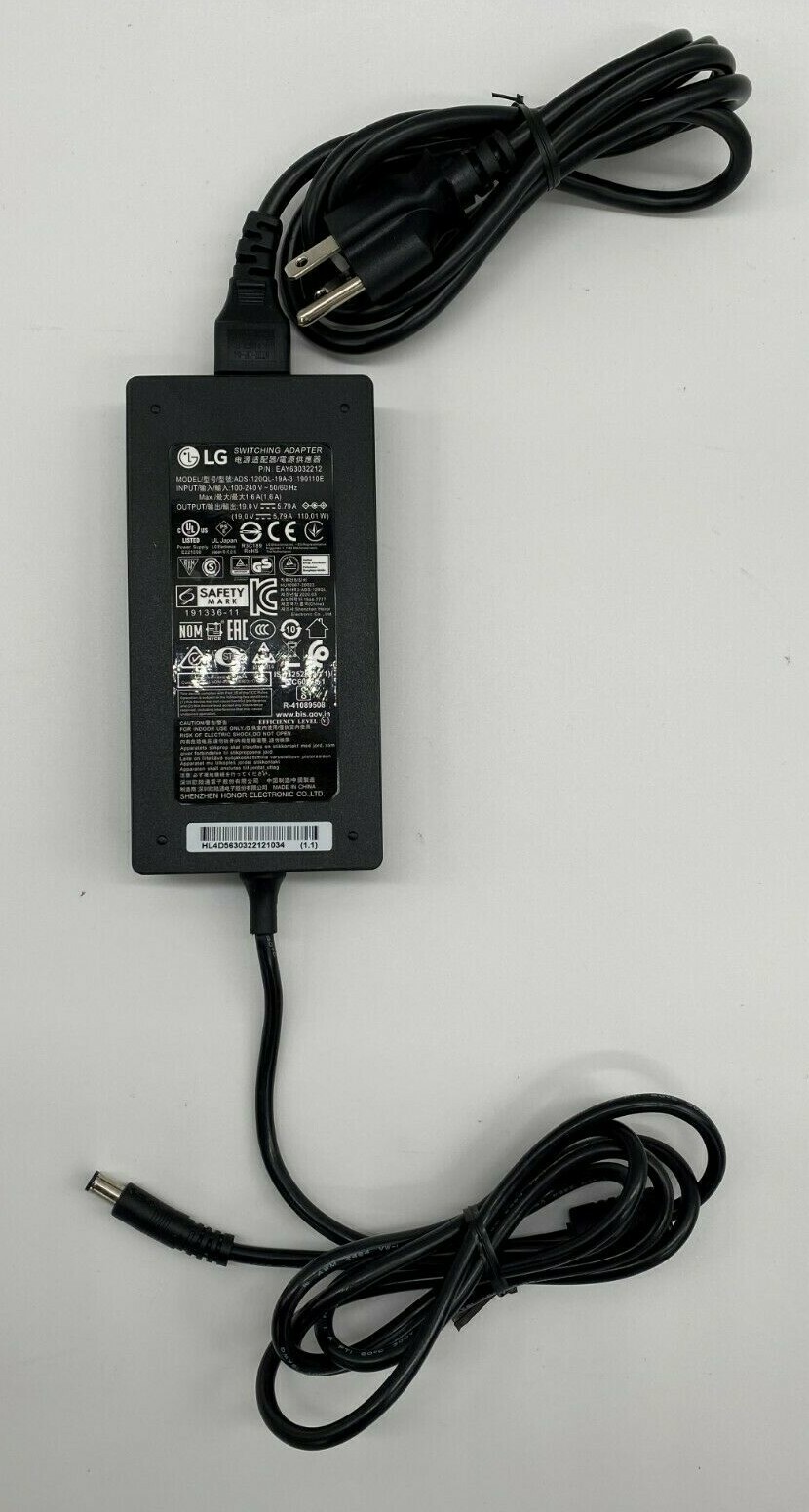 Genuine LG UltraGear 34GN850 LCD Monitor ADS-120QL-19A-3 190110E AC Adapter