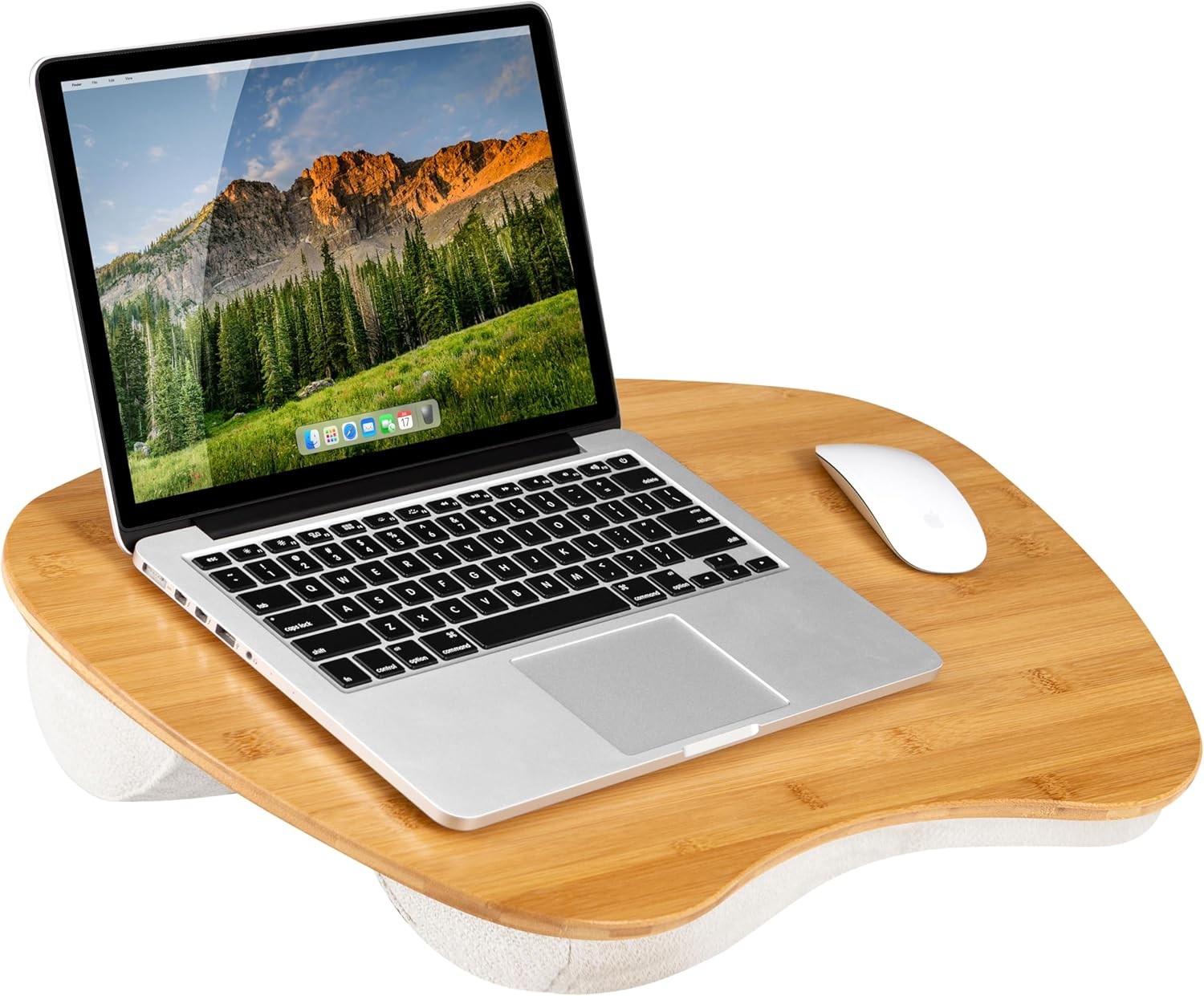 Bamboo Lap Desk Ergonomic Design For Laptops Up To 173 Inches With Cushion