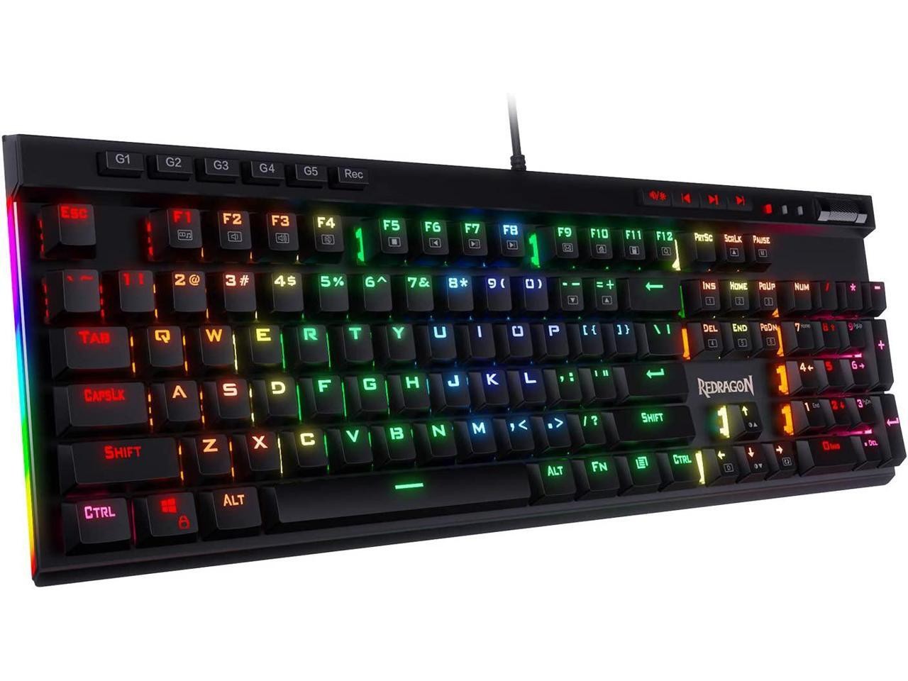 Redragon K580 VATA RGB LED Backlit Mechanical Gaming Keyboard with Macro Keys &
