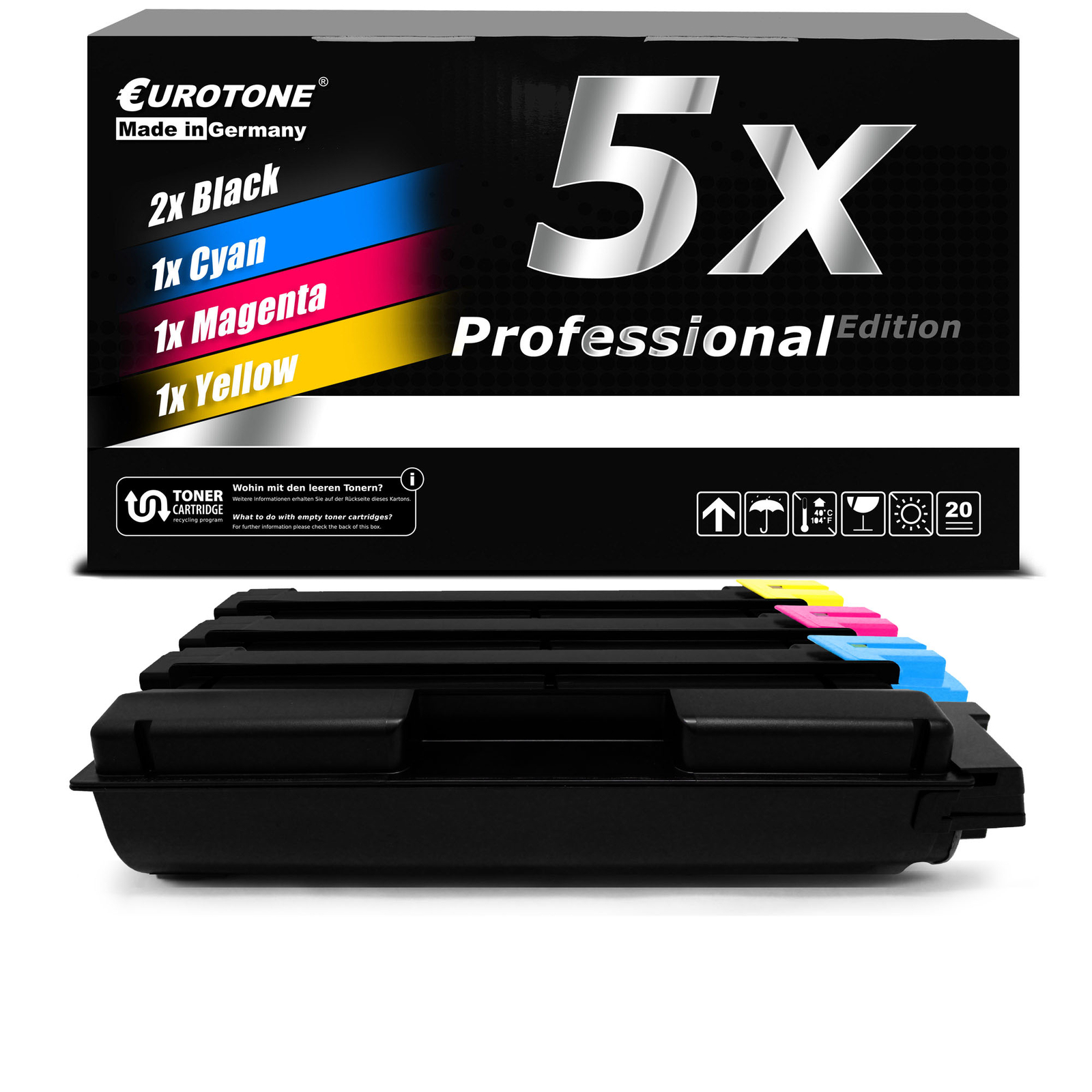 5x Pro Toner for Kyocera ECOSYS M6235cidn M6235cidnt 13K Black + 11K CMY