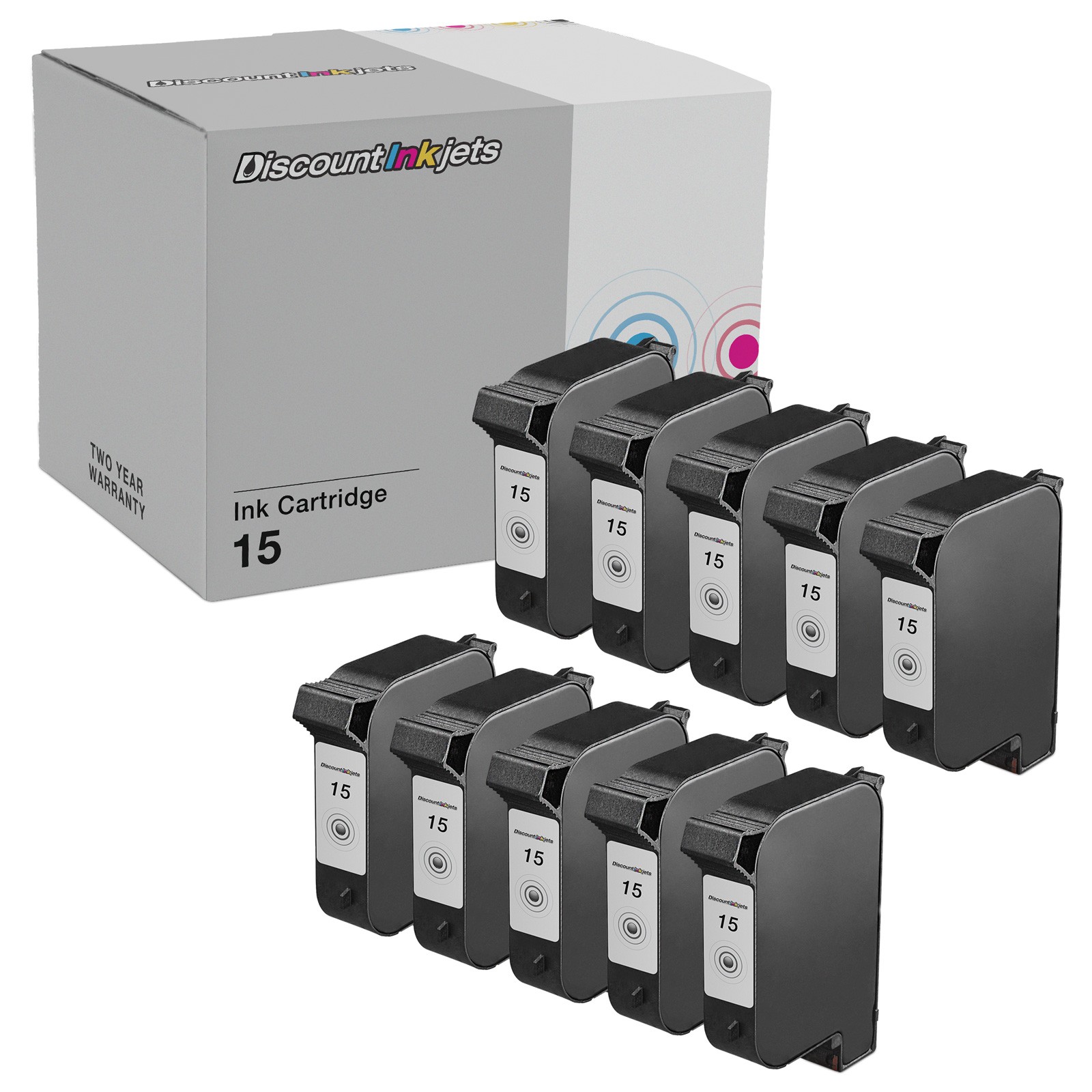 10PK Reman BLACK C6615DN for HP #15 Ink Cartridge FAX 1230xi Copier 310
