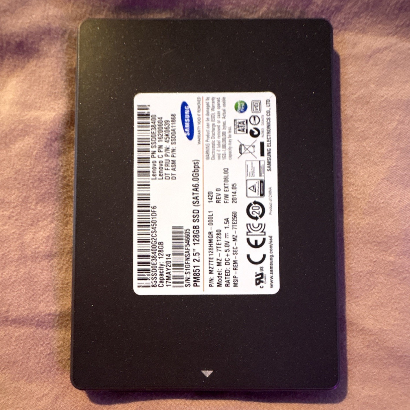 Samsung PM851 128GB 2.5in SATA III Internal SSD TRIM MZ7TE128HMGR-000L1