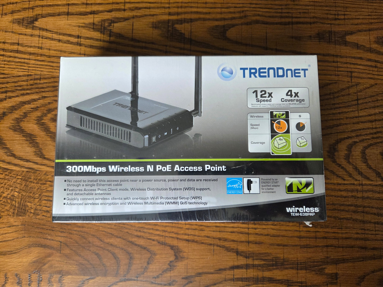 New Sealed TrendNet Wireless N 300Mbps PoE Access Point TEW-638PAP