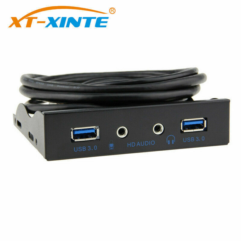 US STOCK 19Pin to USB 3.0 2Ports USB3.0 PC Front Panel Bracket with Cable