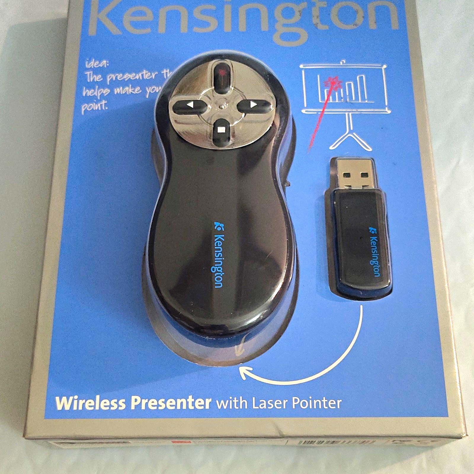 Kensington Wireless Presenter Pointer w/ Laser Pointer, USB RCVR 2.4GHz 65Ft NEW