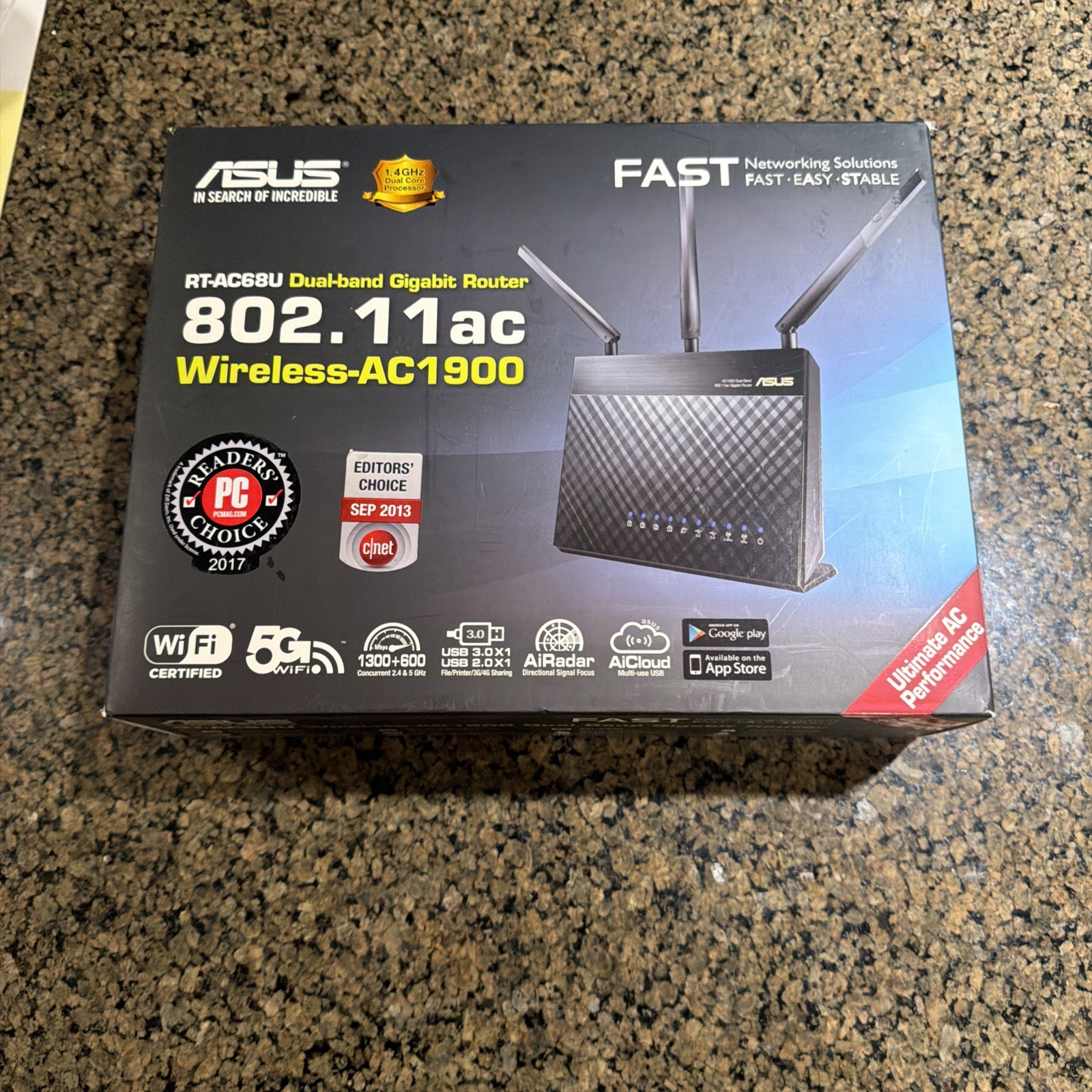 ASUS RT-AC68U AC1900 Dual Band Gigabit Wireless WiFi Router Tested w/ Box