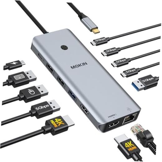 USB C Docking Station Dual Monitor 2 HDMI for Dell/HP/Lenovo Laptop 7-in-1