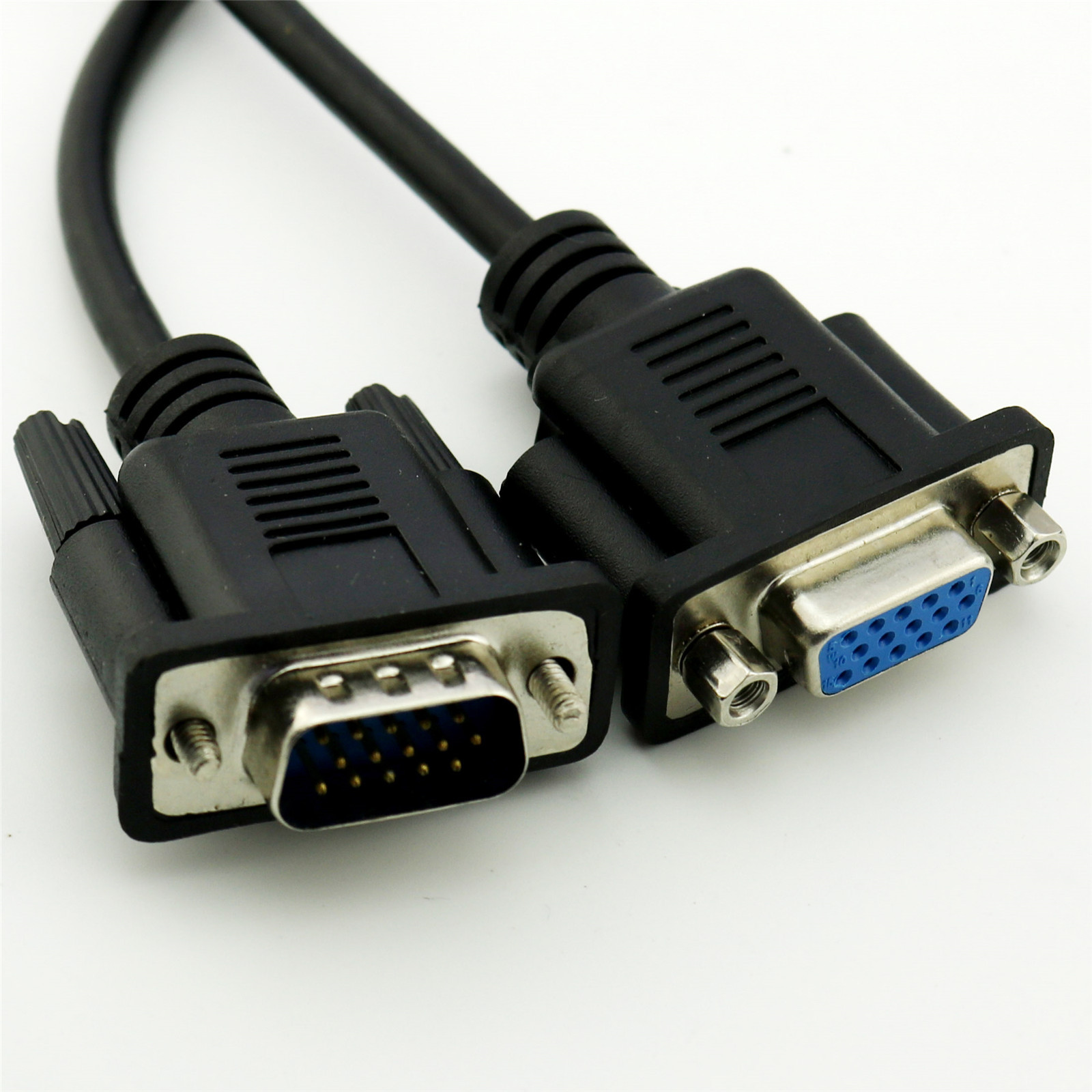 1pcs 1ft VGA 15 PIN Male to VGA Female PC Monitor Projector HD Player Cable Cord