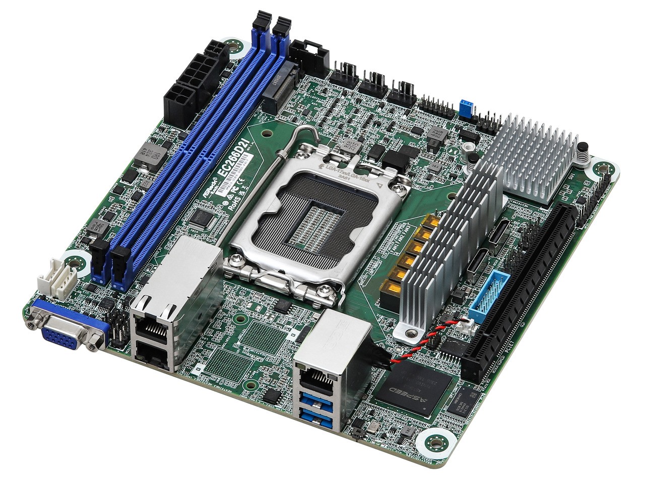 ASRock Rack Server Motherboard EC266D2I Mini-ITX 2x 1GLan Single Socket  (LGA