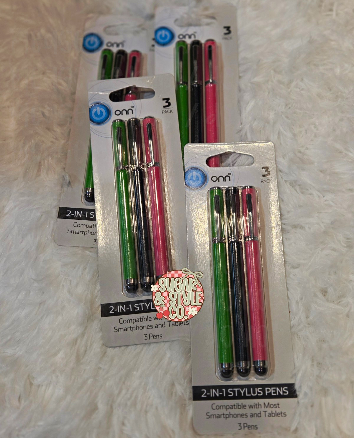 Stylus Pens 3-Pack Green Black Pink for Smartphones & Tablets 4sets