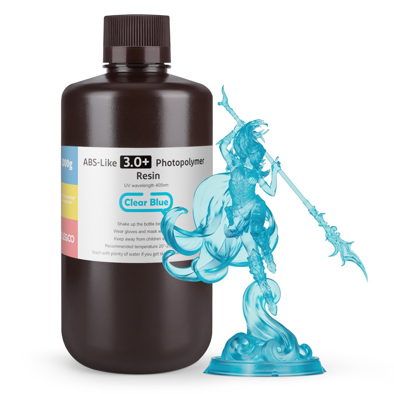ELEGOO ABS-Like Resin 3.0 Plus Clear Blue 1000G 3D Printer Resin